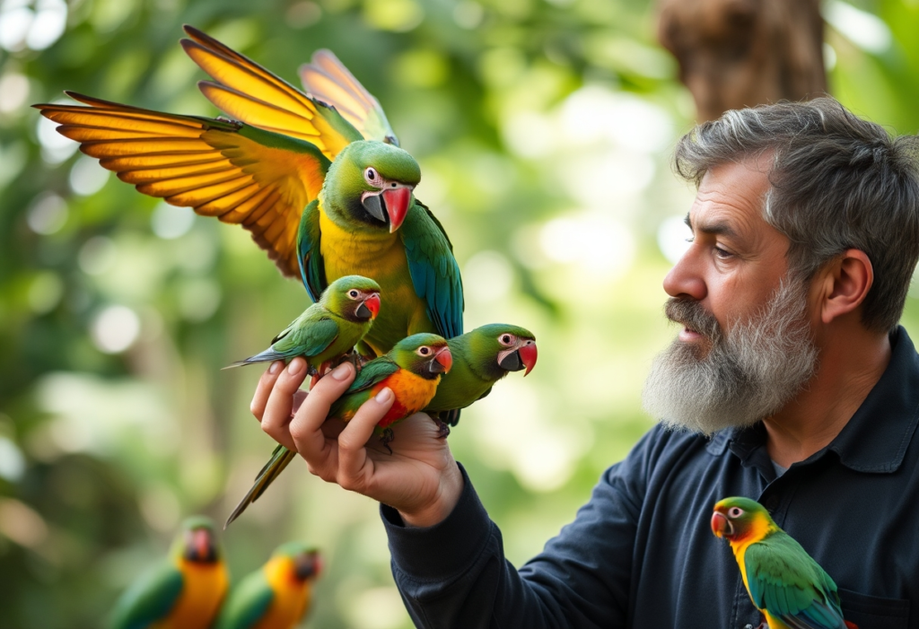 compassion in parrot birds with human
